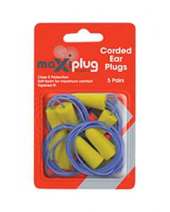 Maxisafe Earplugs Corded Blister of 5 pairs